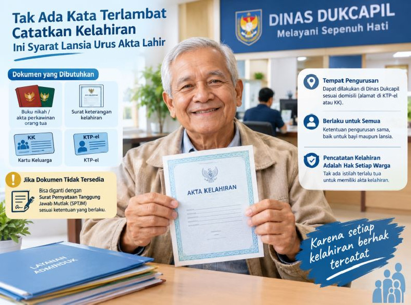 Lansia Belum Punya Akta Kelahiran? Jangan Khawatir, Begini Cara Mengurusnya