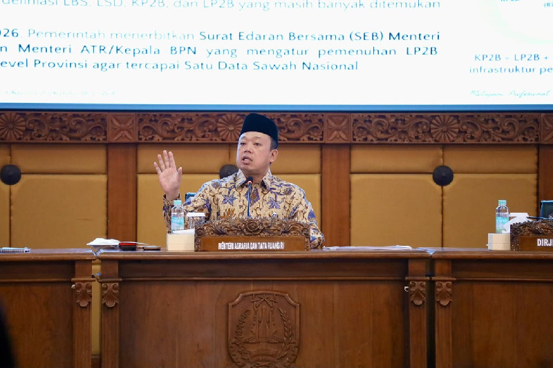 Lahan Sawah Jatim Sudah 87,34% Jadi LP2B, Nusron: Segera Masukkan ke RTRW