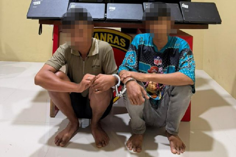 Dua Terduga Pencuri SD di Aceh Barat Ditangkap, 8 Laptop Diamankan