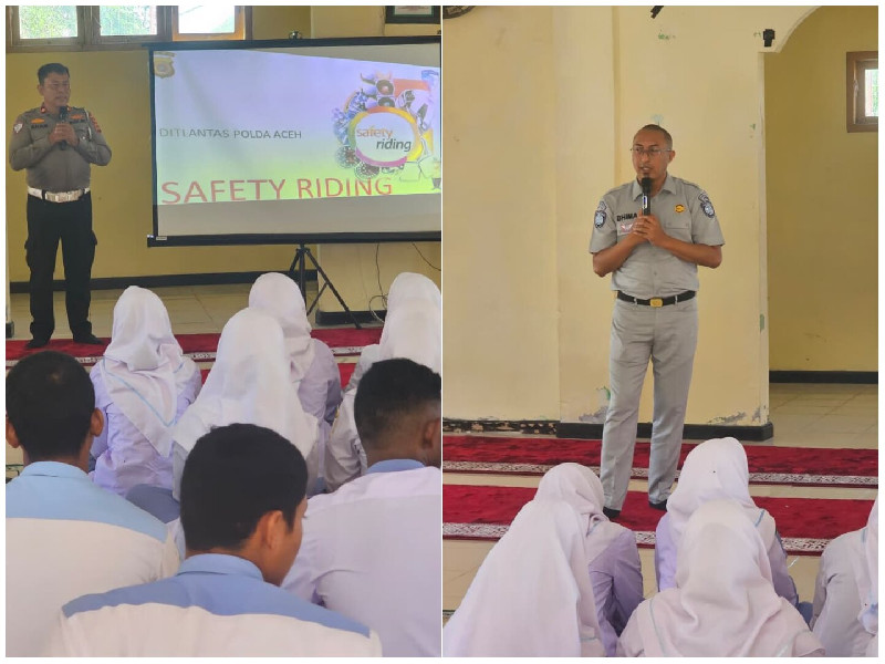 FH USK Bersama Ditlantas Polda Aceh Edukasi Pelajar soal Tertib Berlalu Lintas
