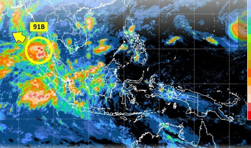 Bibit Siklon 91B Terdeteksi, Aceh Siaga Cuaca Ekstrem