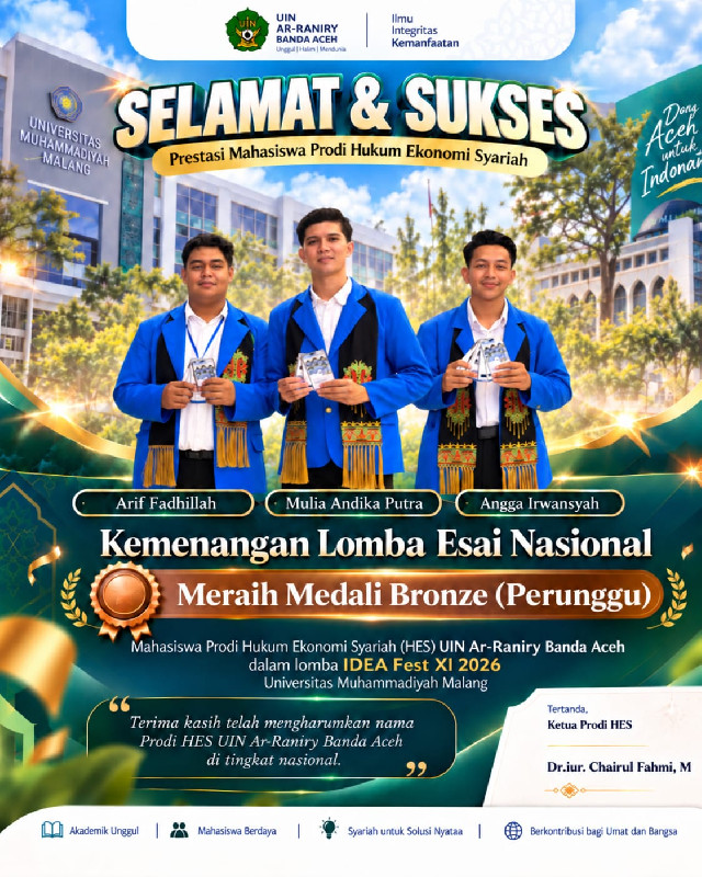 Mahasiswa UIN Ar-Raniry Borong Dua Bronze Medal di Ajang Nasional IDEA FEST 6