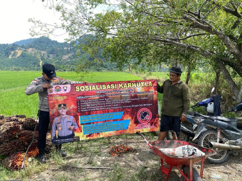 Cegah Karhutla, Polres Aceh Selatan Ingatkan Warga Tak Buka Lahan dengan Membakar