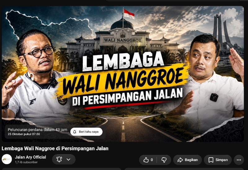 Siasat Senyap Menjaga Marwah: Mengapa Lembaga Wali Nanggroe Menatap Jakarta