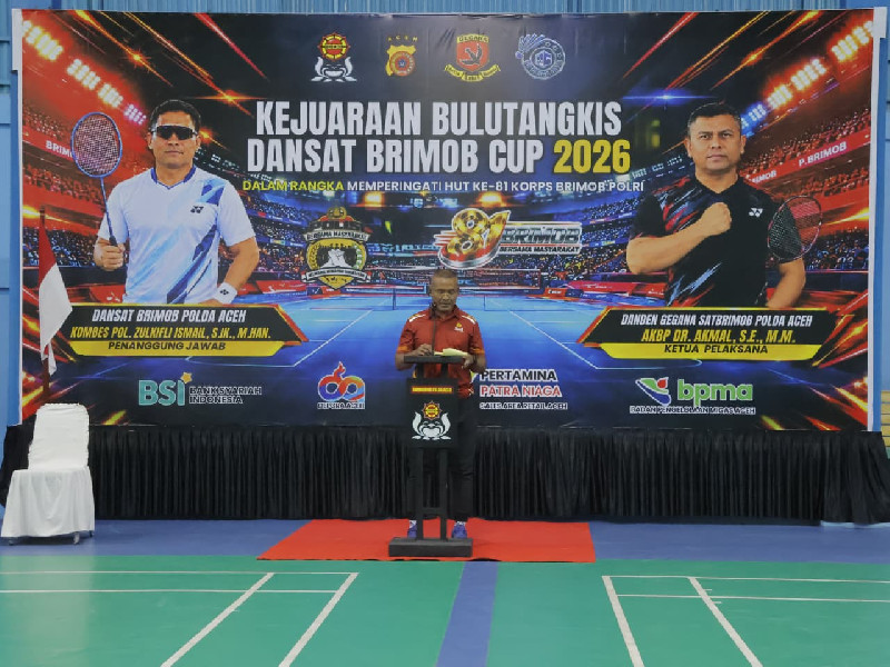 Turnamen Bulutangkis Dansatbrimob Cup 2026 Resmi Dibuka