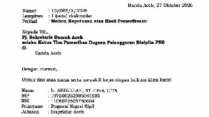 Abdullah Melawan, Surat ke Sekda Tembus Presiden dan KPK!