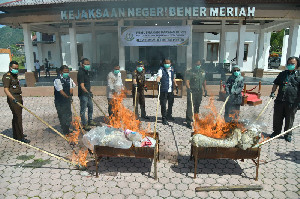 Barang Bukti dari 16 Kasus Narkotika di Bener Meriah Dimusnahkan