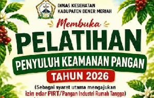 Mau Urus Izin PIRT? Dinkes Bener Meriah Buka Pelatihan Keamanan Pangan Gratis