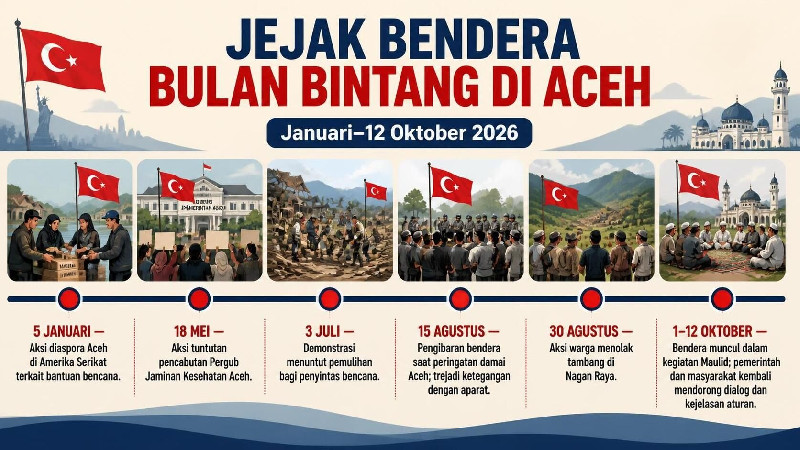 Jejak Bendera Bulan Bintang dari Januari hingga 12 Oktober 2026
