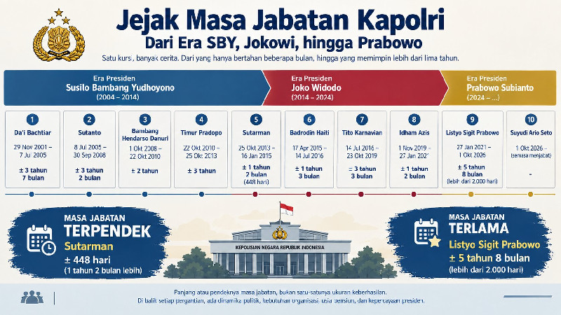 Jejak Kapolri dari Era SBY hingga Prabowo