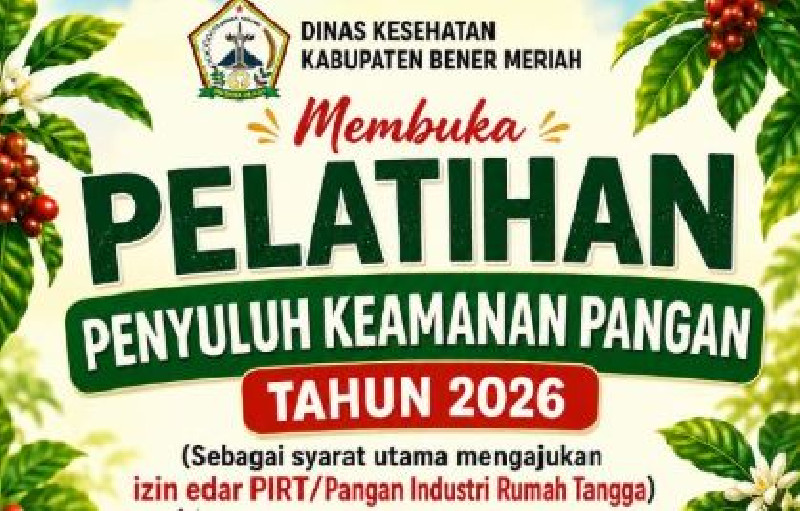 Mau Urus Izin PIRT? Dinkes Bener Meriah Buka Pelatihan Keamanan Pangan Gratis