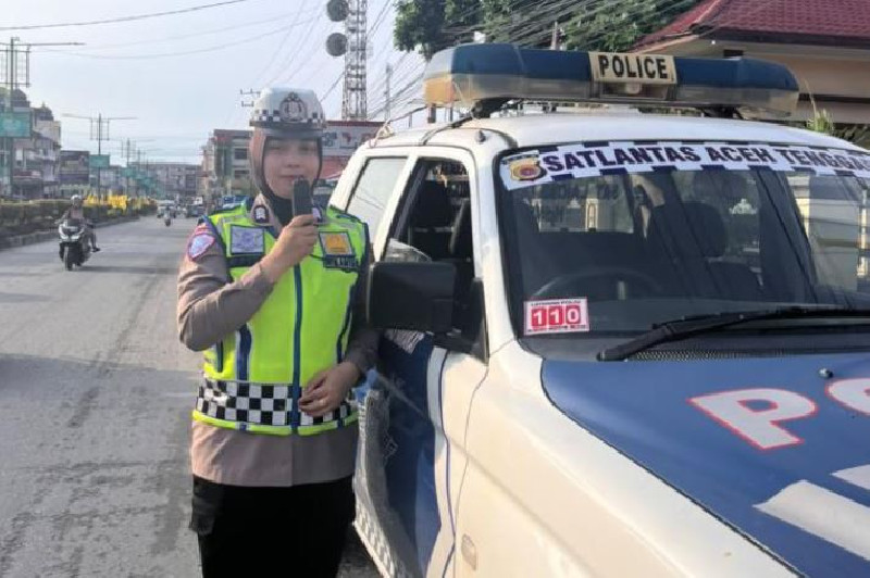 Polisi Meupep-Pep Satlantas Aceh Tenggara Sapa Warga, Ini Pesan Keselamatan Berkendara