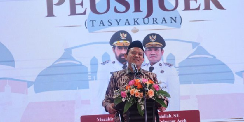 Wagub Aceh Dek Fadh Hadiri Peusijeuk dan Tasyakuran untuk Tiga Pejabat Asal Aceh
